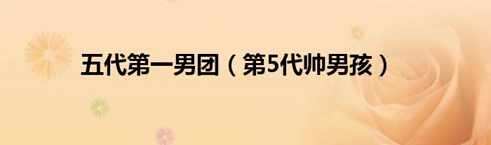 五代第一男团（第5代帅男孩）